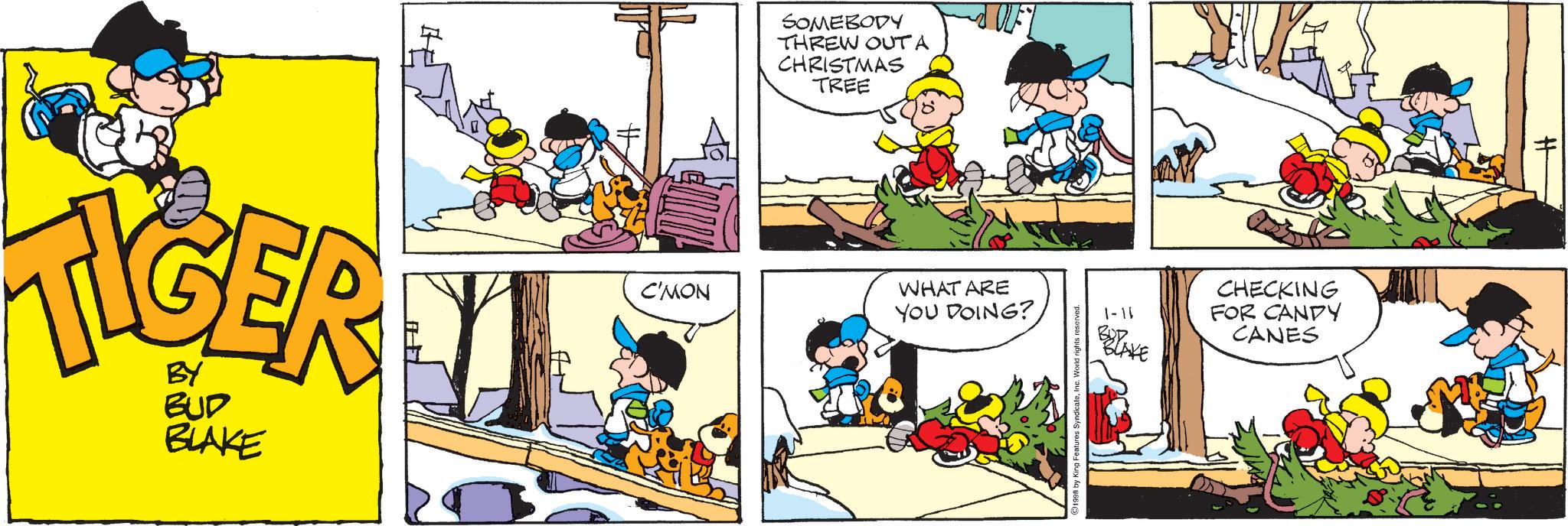 Publication OCR: BY BUD BLAKE SOMEBODY THREW OUT A CHRISTMAS TREE OLET C'MON WHAT ARE YOU DOING? ©1998 by King Features SyndicateInc. World right 1-11 CHECKING FOR CANDY CANES BLAKE BY BUD BLAKE SOMEBODY THREW OUT A CHRISTMAS TREE OLET C'MON WHAT ARE YOU DOING ? © 1998 by King Features SyndicateInc. World right 1-11 CHECKING FOR CANDY CANES BLAKE