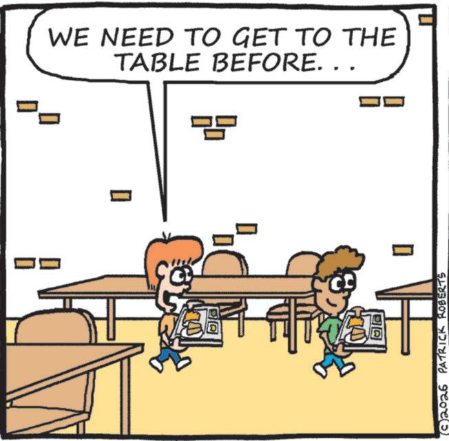 Handwriting OCR: WE NEED TO GET TO THE TABLE BEFORE. . . ? (2026 PATRICK ROBERTS WE NEED TO GET TO THE TABLE BEFORE . . . ? ( 2026 PATRICK ROBERTS