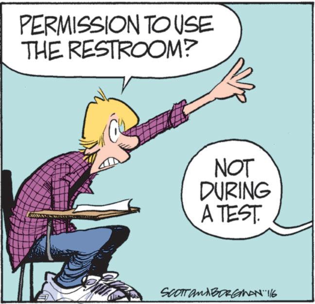 Animation OCR: PERMISSION TO USE THE RESTROOM? NOT DURING A TEST SCOTT AND BORGMAN 116 PERMISSION TO USE THE RESTROOM ? NOT DURING A TEST SCOTT AND BORGMAN 116