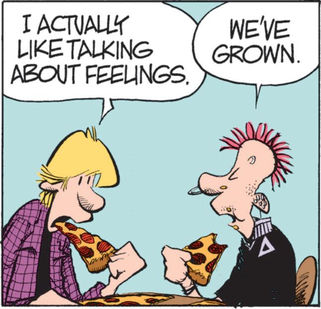 Animation OCR: I ACTUALLY LIKE TALKING ABOUT FEELINGS WE'VE GROWN. ? ? I ACTUALLY LIKE TALKING ABOUT FEELINGS WE'VE GROWN . ? ?