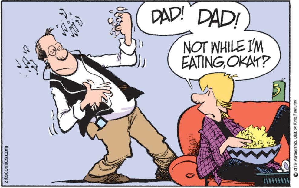 Graphics OCR: zitscomics.com C DAD! DAD! NOT WHILE I'M EATINGOKAY? ZITS Partnership. Dist. by King Features zitscomics.com C DAD ! DAD ! NOT WHILE I'M EATINGOKAY ? ZITS Partnership . Dist . by King Features