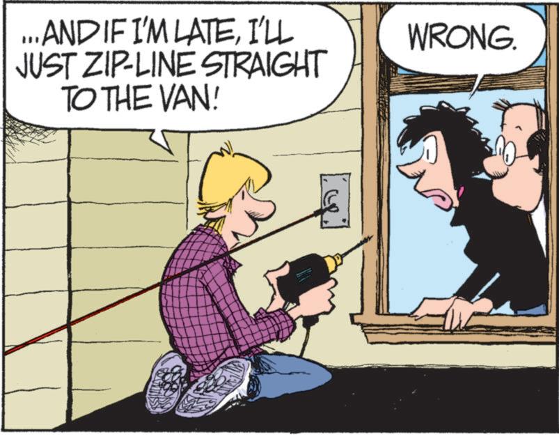 Comic book OCR: ... AND IF I'M LATEI'LL JUST ZIP-LINE STRAIGHT TO THE VAN! WRONG. ... AND IF I'M LATEI'LL JUST ZIP - LINE STRAIGHT TO THE VAN ! WRONG .