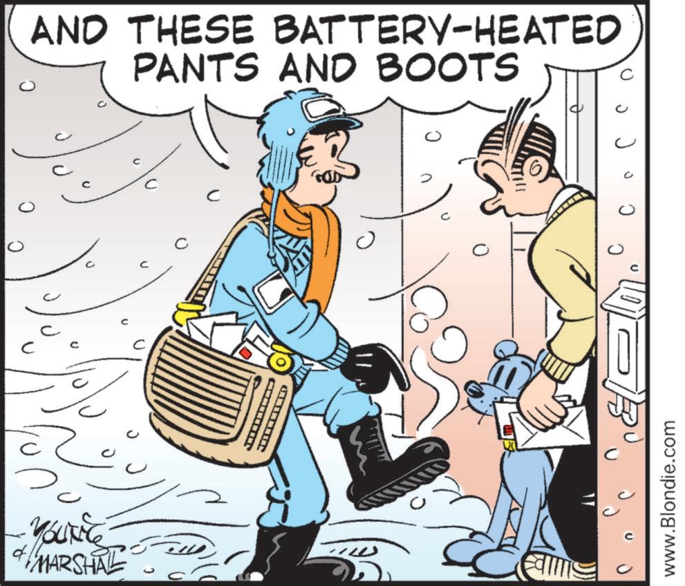 Publication OCR: AND THESE BATTERY-HEATED PANTS AND BOOTS ? ? C ? C ?? C 0 0 0 0 -YOUNG MARSHRE ????? C 0 www.Blondie.com ? C AND THESE BATTERY - HEATED PANTS AND BOOTS ? ? C ? C ?? C 0 0 0 0 -YOUNG MARSHRE ????? C 0 www.Blondie.com ? C