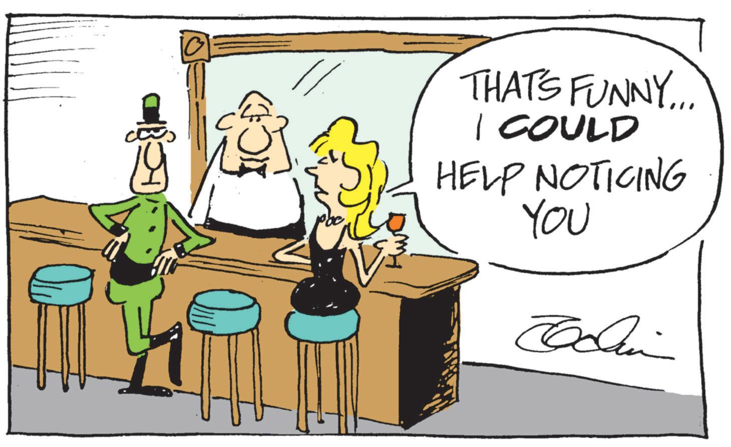 Animated cartoon OCR: THAT'S FUNNY... I COULD HELP NOTICING YOU Edin THAT'S FUNNY ... I COULD HELP NOTICING YOU Edin