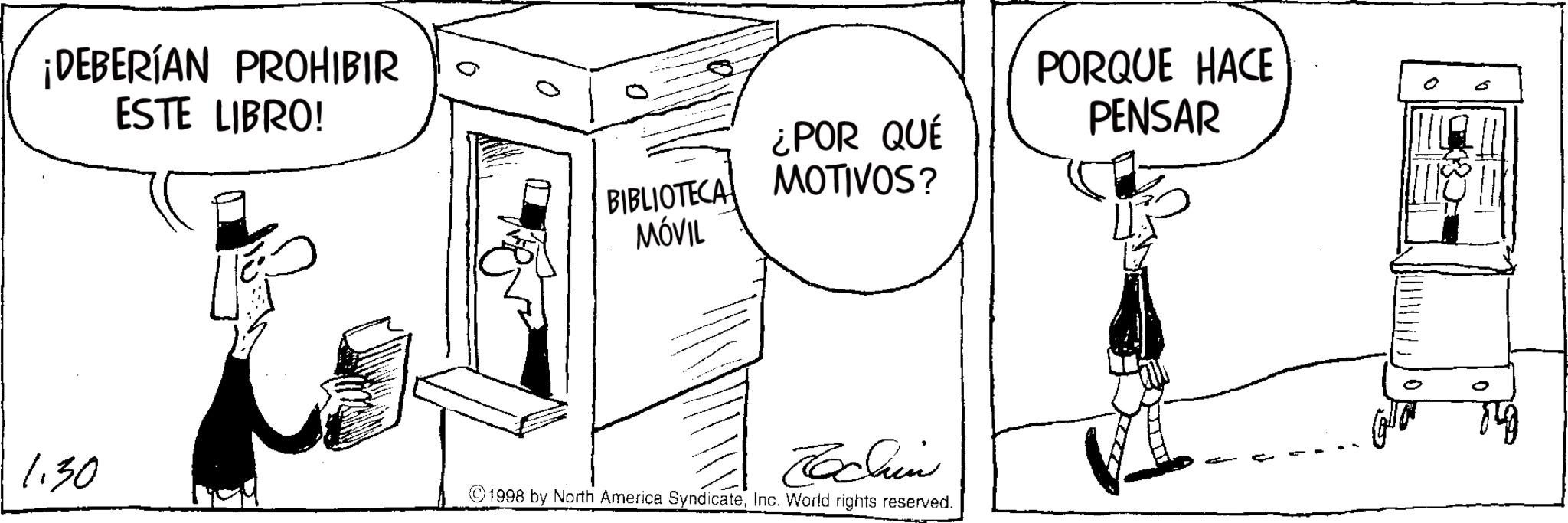 Animation OCR: ¡DEBERÍAN PROHIBIR ESTE LIBRO! BIBLIOTECA MÓVIL ¿POR QUÉ MOTIVOS? 1.30 Techin ©1998 by North America SyndicateInc. World rights reserved. PORQUE HACE PENSAR ¡ DEBERÍAN PROHIBIR ESTE LIBRO ! BIBLIOTECA MÓVIL ¿ POR QUÉ MOTIVOS ? 1.30 Techin © 1998 by North America SyndicateInc. World rights reserved . PORQUE HACE PENSAR