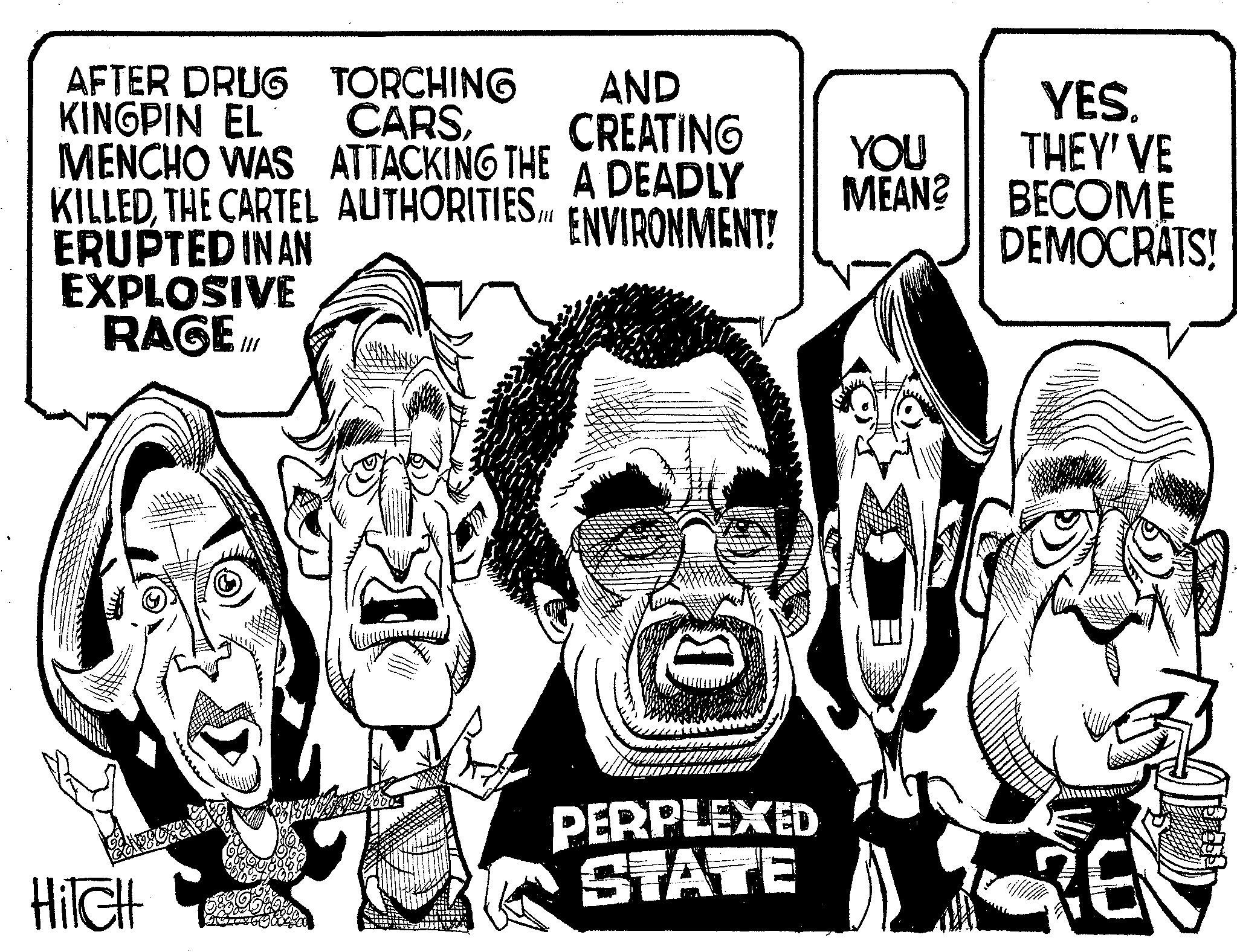 Photo caption OCR: EXPLOSIVE RAGE.ilr AFTER DRUG KINGPIN EL TORCHING CARSAND CREATING YES. MENCHO WAS ATTACKING THE YOU THEY'VE KILLEDTHE CARTEL AUTHORITIES. A DEADLY ENVIRONMENT! MEAN? BECOME ERUPTED IN AN DEMOCRATS! B HiTcHt PERPLEXED STATE RE EXPLOSIVE RAGE.ilr AFTER DRUG KINGPIN EL TORCHING CARSAND CREATING YES . MENCHO WAS ATTACKING THE YOU THEY'VE KILLEDTHE CARTEL AUTHORITIES . A DEADLY ENVIRONMENT ! MEAN ? BECOME ERUPTED IN AN DEMOCRATS ! B HiTcHt PERPLEXED STATE RE
