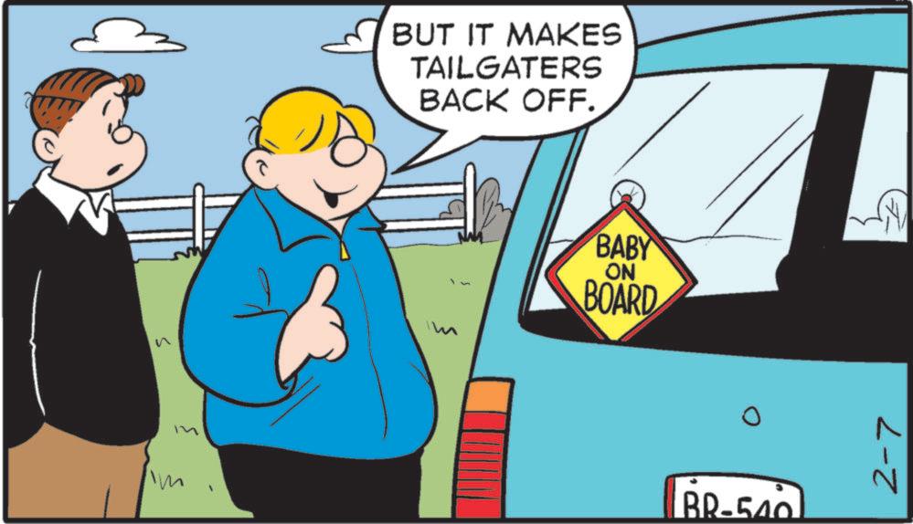 Car door OCR: Im n BUT IT MAKES TAILGATERS BACK OFF. BABY ON BOARD BR-540 2-7 Im n BUT IT MAKES TAILGATERS BACK OFF . BABY ON BOARD BR - 540 2-7