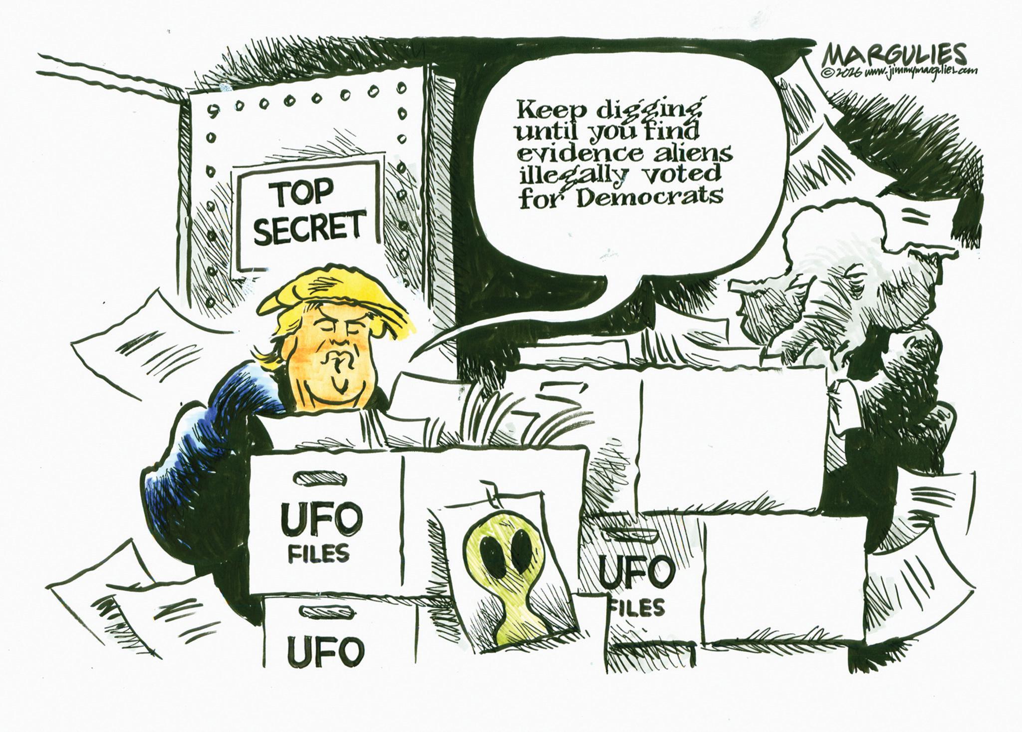 Fiction OCR: TOP SECRET Keep digging until you find evidence aliens illegally voted for Democrats UFO FILES UFO UFO FILES MARGULIES ©2026 www.jimmymargulies.com TOP SECRET Keep digging until you find evidence aliens illegally voted for Democrats UFO FILES UFO UFO FILES MARGULIES © 2026 www.jimmymargulies.com