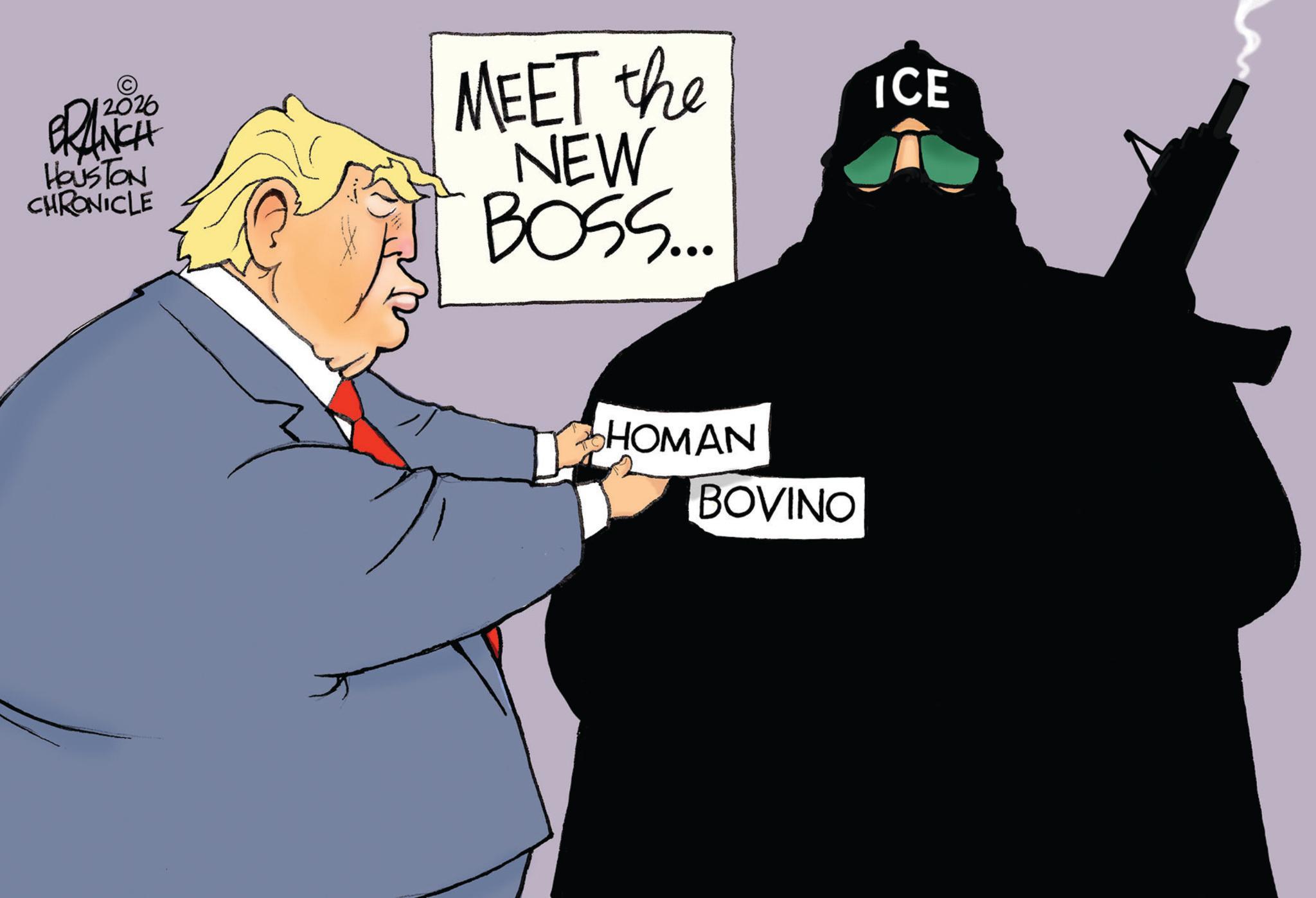 Graphic design OCR: 12026 FRANCH HOUSTON CHRONICLE 114 MEET the NEW BOSS... ICE HOMAN BOVINO 12026 FRANCH HOUSTON CHRONICLE 114 MEET the NEW BOSS ... ICE HOMAN BOVINO
