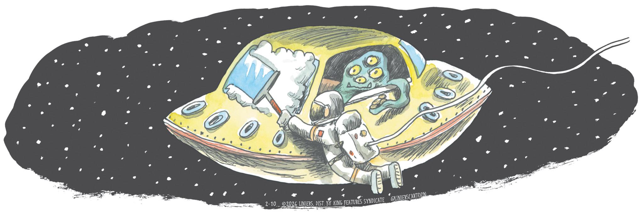 Fiction OCR: 2-10 2026 LINIERSDIST. BY KING FEATURES SYNDICATE LINIERSCARTOON 2-10 2026 LINIERSDIST . BY KING FEATURES SYNDICATE LINIERSCARTOON