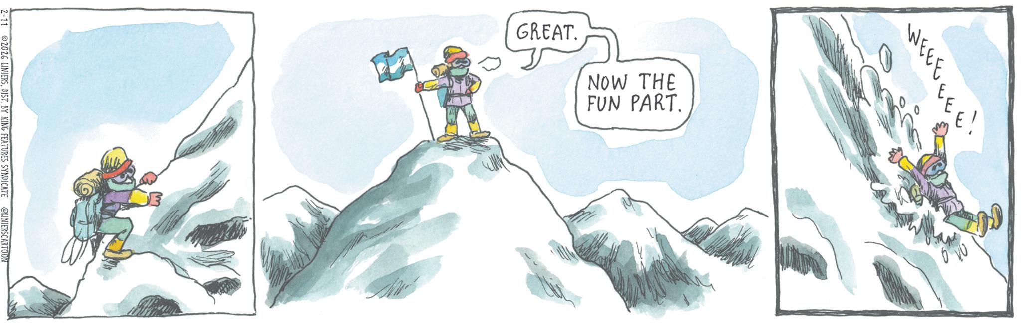 Ice cap OCR: 2-11 2026 LINIERSDIST. BY KING FEATURES SYNDICATE @LINIERSCARTOON GREAT. NOW THE FUN PART. WEEE 2-11 2026 LINIERSDIST . BY KING FEATURES SYNDICATE @LINIERSCARTOON GREAT . NOW THE FUN PART . WEEE