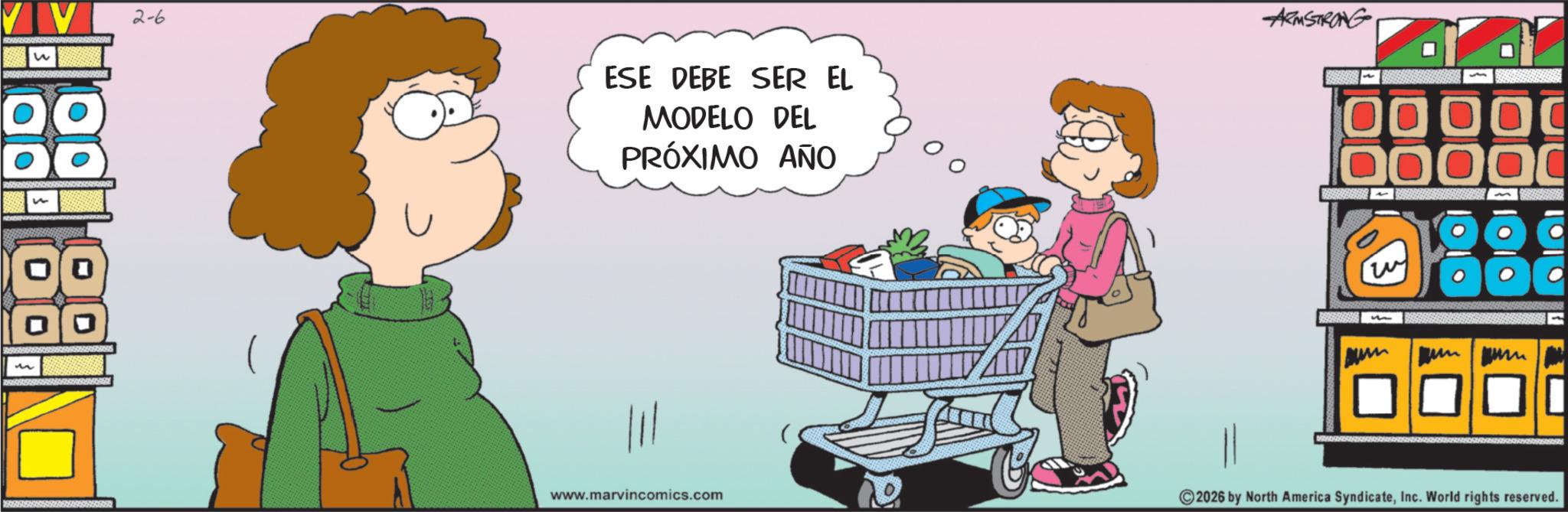 Comic book OCR: VV w 2-6 M ESE DEBE SER EL MODELO DEL PRÓXIMO AÑO ARMSTRONG w 100 www.marvincomics.com ©2026 by North America SyndicateInc. World rights reserved. VV w 2-6 M ESE DEBE SER EL MODELO DEL PRÓXIMO AÑO ARMSTRONG w 100 www.marvincomics.com © 2026 by North America SyndicateInc. World rights reserved .