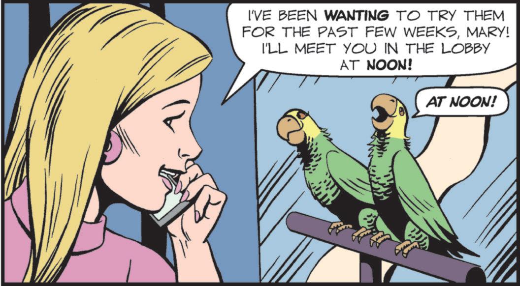 Parakeet OCR: I'VE BEEN WANTING TO TRY THEM FOR THE PAST FEW WEEKSMARY! I'LL MEET YOU IN THE LOBBY AT NOON! AT NOON! I'VE BEEN WANTING TO TRY THEM FOR THE PAST FEW WEEKSMARY ! I'LL MEET YOU IN THE LOBBY AT NOON ! AT NOON !