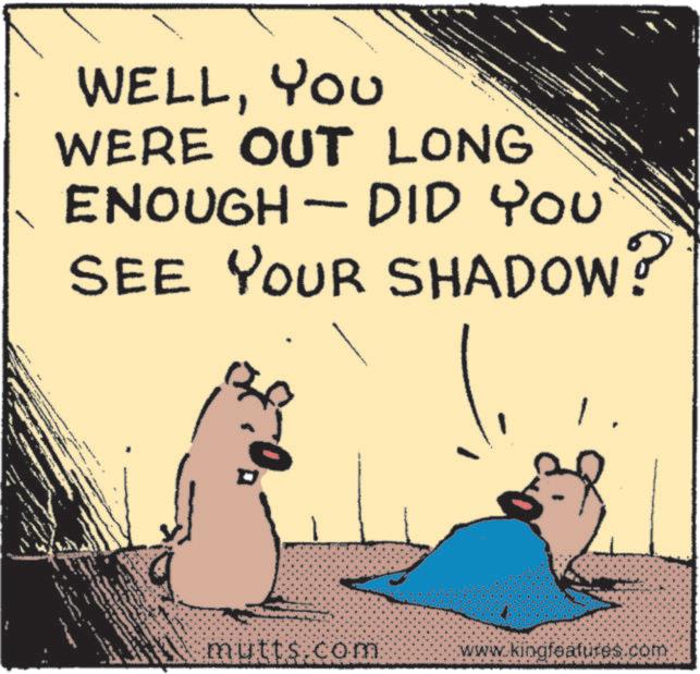 Animation OCR: " WELLYOU WERE OUT LONG ENOUGH - DID YOU SEE YOUR SHADOW? 1 mutts com www.kingfeatures.com " WELLYOU WERE OUT LONG ENOUGH - DID YOU SEE YOUR SHADOW ? 1 mutts com www.kingfeatures.com