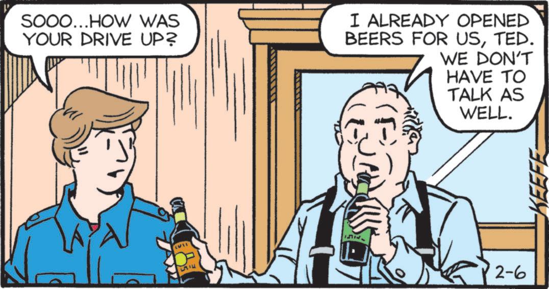Publication OCR: SOOO...HOW WAS YOUR DRIVE UP? I ALREADY OPENED BEERS FOR USTED. WE DON'T HAVE TO TALK AS WELL. LATE ?? 2-6 KEEFE SOOO ... HOW WAS YOUR DRIVE UP ? I ALREADY OPENED BEERS FOR USTED . WE DON'T HAVE TO TALK AS WELL . LATE ?? 2-6 KEEFE