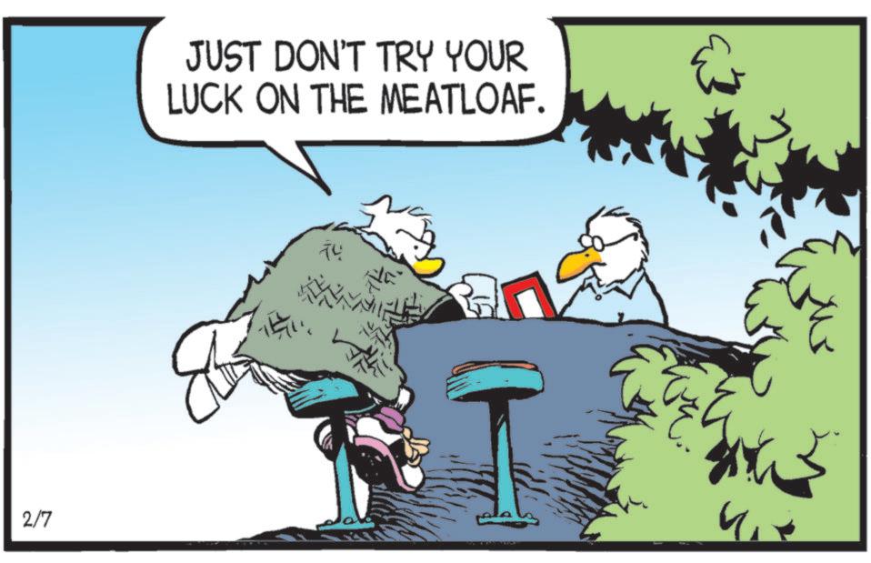 Photo caption OCR: 2/7 JUST DON'T TRY YOUR LUCK ON THE MEATLOAF. TU 4 2/7 JUST DON'T TRY YOUR LUCK ON THE MEATLOAF . TU 4