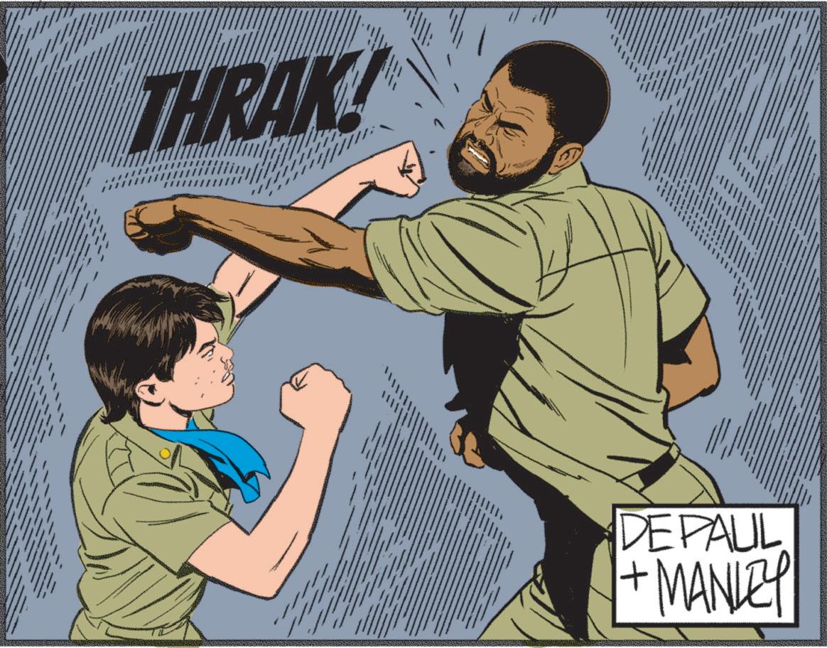 Animated cartoon OCR: THRAK! DE PAUL + MANLEY THRAK ! DE PAUL + MANLEY