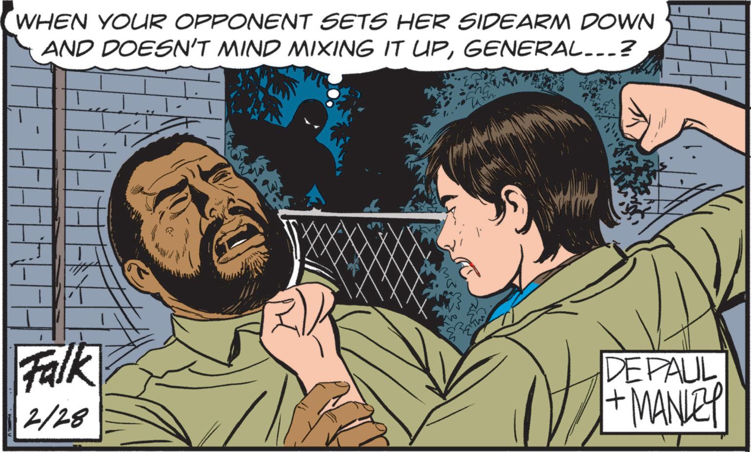 Animation OCR: WHEN YOUR OPPONENT SETS HER SIDEARM DOWN AND DOESN'T MIND MIXING IT UPGENERAL...? Falk 2/28 DEPAUL + -MANLEY WHEN YOUR OPPONENT SETS HER SIDEARM DOWN AND DOESN'T MIND MIXING IT UPGENERAL ... ? Falk 2/28 DEPAUL + -MANLEY