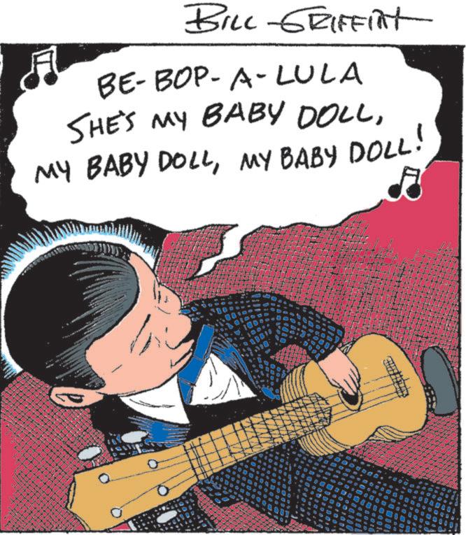 Child OCR: BILL-SRIFFIM BE-BOP-A-LULA SHE'S MY BABY DOLLMY BABY DOLL! D B BILL - SRIFFIM BE - BOP - A - LULA SHE'S MY BABY DOLLMY BABY DOLLMY BABY DOLL ! D B