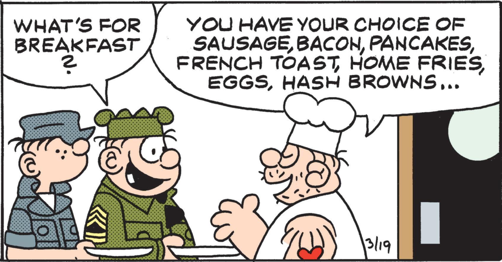 Animation OCR: WHAT'S FOR BREAKFAST 2 YOU HAVE YOUR CHOICE OF SAUSAGEHASH BROWNS... 13/19 WHAT'S FOR BREAKFAST 2 YOU HAVE YOUR CHOICE OF SAUSAGEFRENCH TOASTHOME FRIESHASH BROWNS ... 13/19