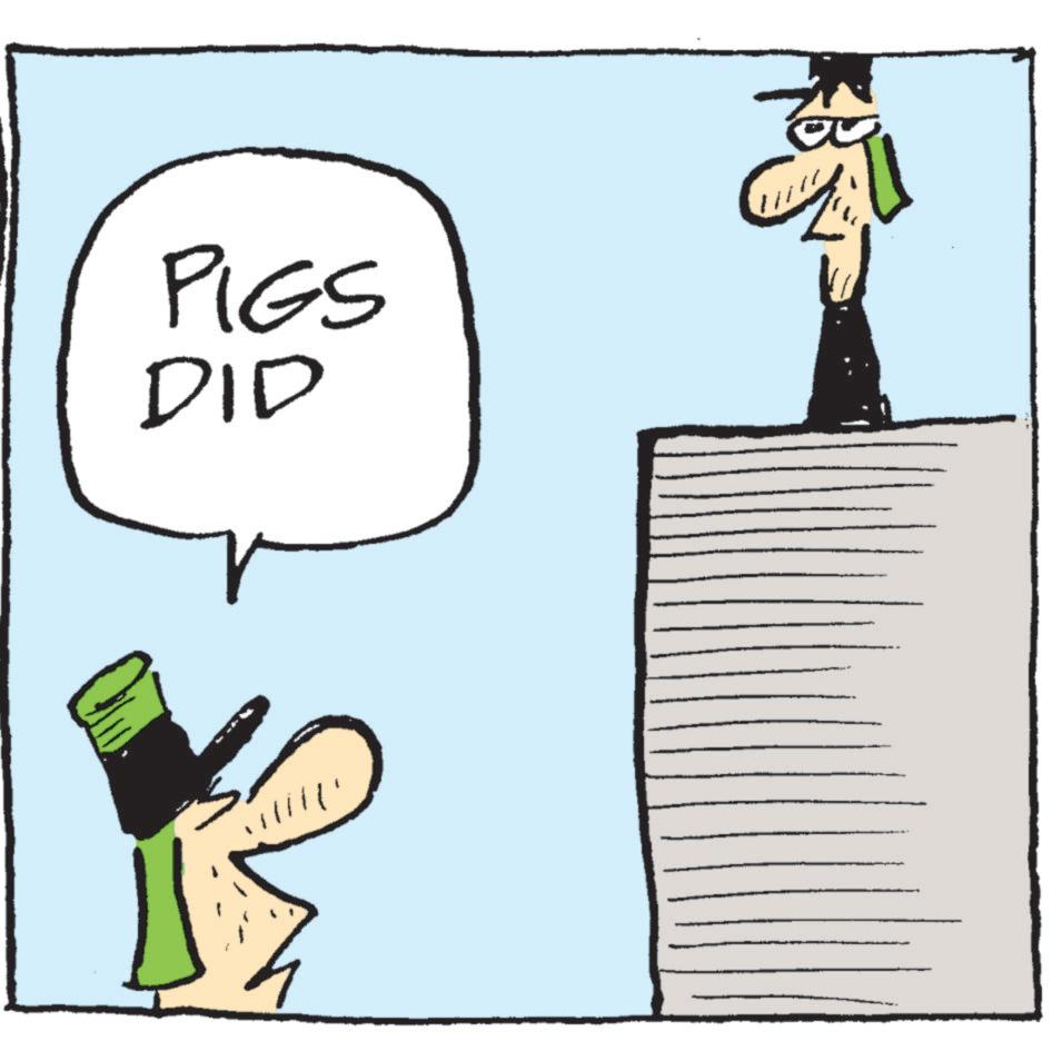 Costume Hat OCR: PIGS DID ? PIGS DID ?