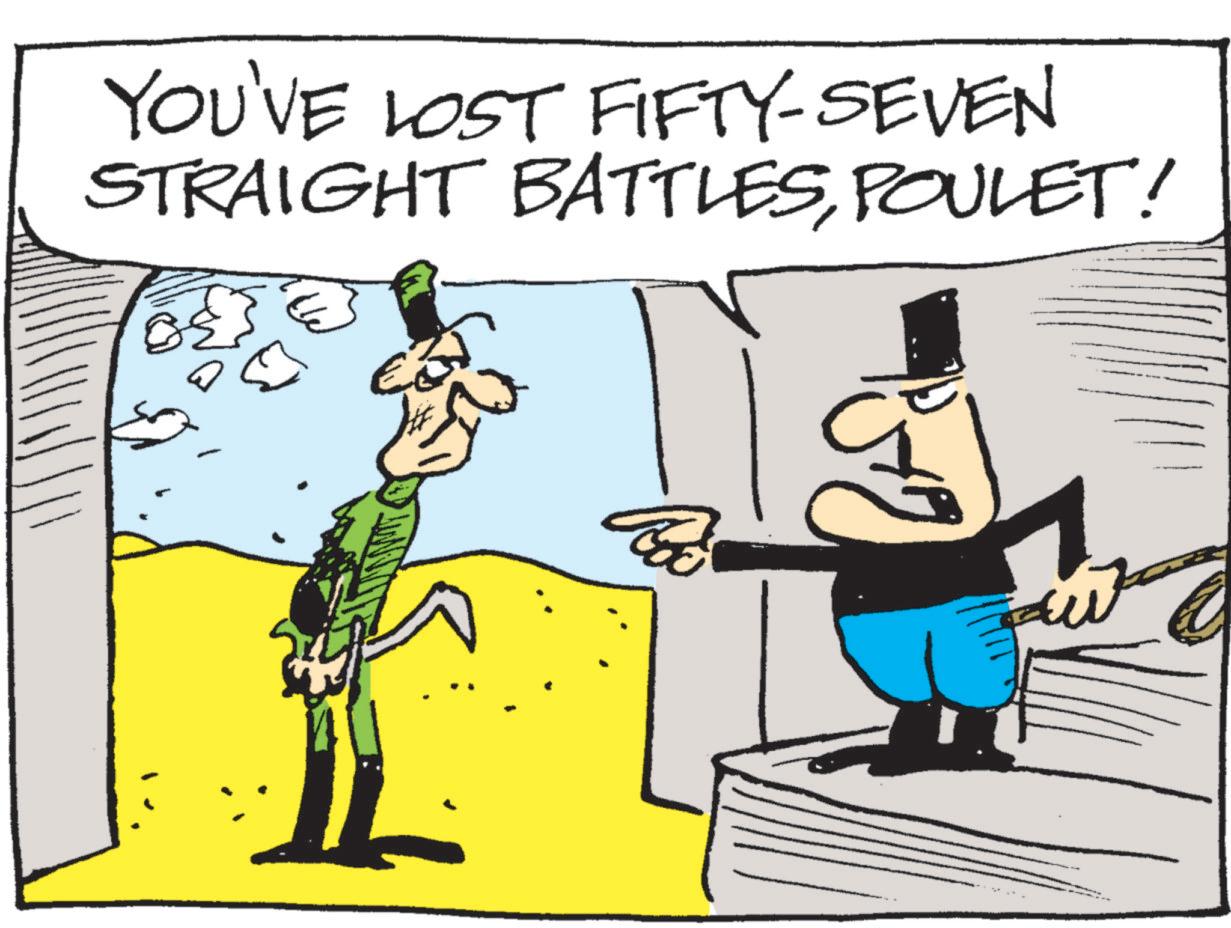 Pleased OCR: YOU'VE LOST FIFTY-SEVEN STRAIGHT BATTLESPOULET! ? YOU'VE LOST FIFTY - SEVEN STRAIGHT BATTLESPOULET ! ?