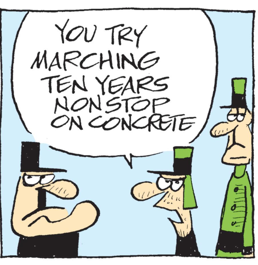 Animation OCR: YOU TRY MARCHING TEN YEARS NONSTOP ON CONCRETE YOU TRY MARCHING TEN YEARS NONSTOP ON CONCRETE