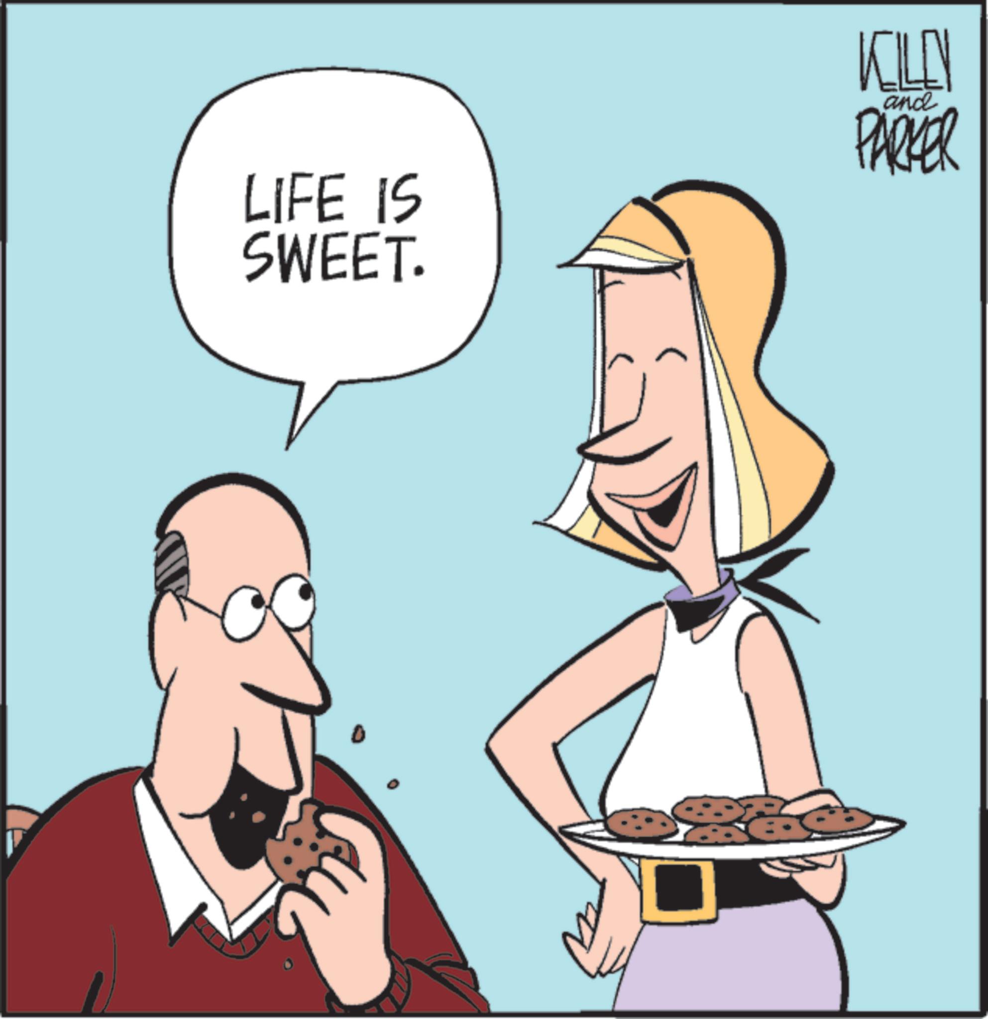 Animated cartoon OCR: LIFE IS SWEET. KILEN and PARKER LIFE IS SWEET . KILEN and PARKER