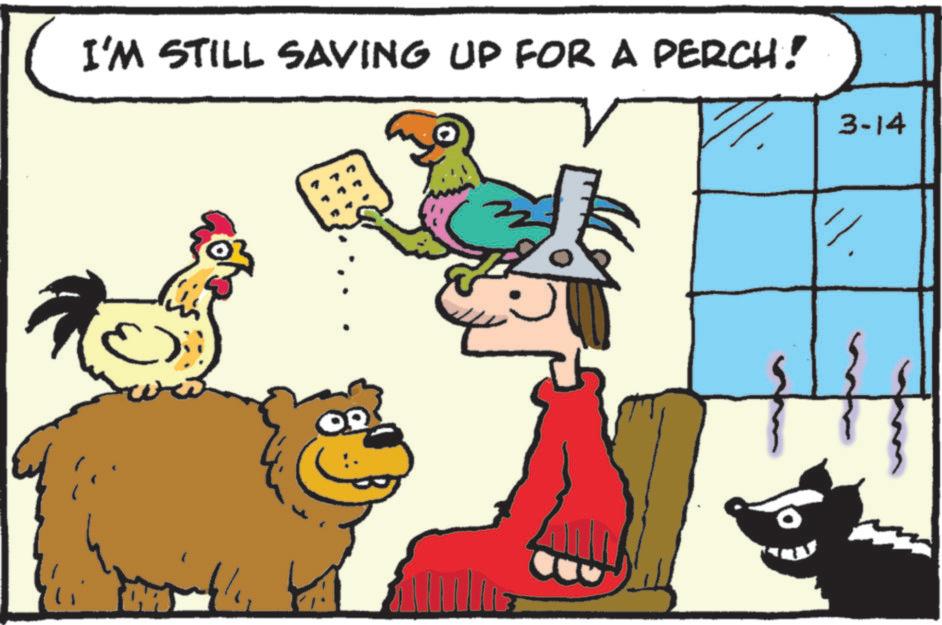 Clip art OCR: I'M STILL SAVING UP FOR A PERCH! 3-14 I'M STILL SAVING UP FOR A PERCH ! 3-14