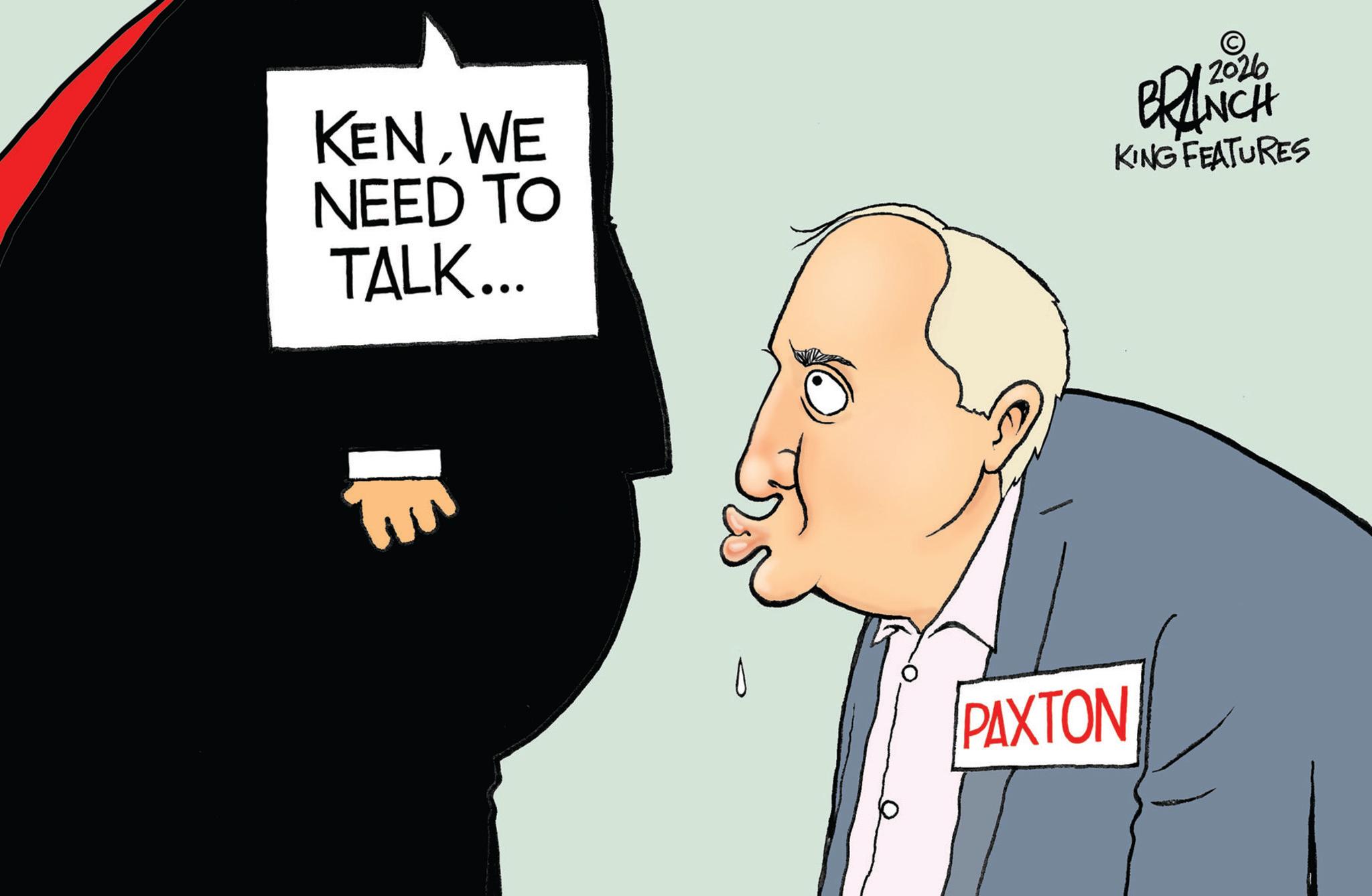 Fiction OCR: KENWE NEED TO TALK... © 2026 BRANCH KING FEATURES PAXTON KENWE NEED TO TALK ... © 2026 BRANCH KING FEATURES PAXTON
