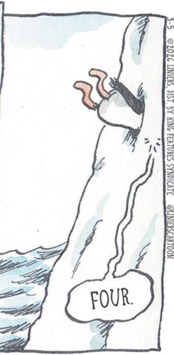 Child art OCR: 3-5 ©2026 LINIERSDIST. BY KING FEATURES SYNDICATE @LINIERSCARTOON FOUR. 3-5 © 2026 LINIERSDIST . BY KING FEATURES SYNDICATE @LINIERSCARTOON FOUR .