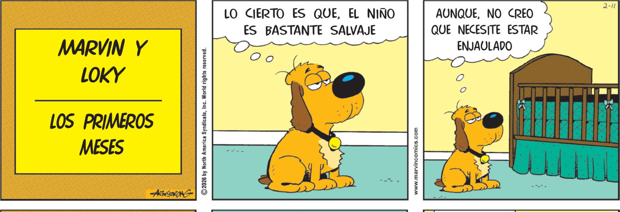Canidae OCR: MARVIN Y LOKY LOS PRIMEROS MESES ARMSTRONG ©2026 by North America SyndicateInc. World rights reserved. LO CIERTO ES QUEEL NIÑO ES BASTANTE SALVAJE AUNQUENO CREO QUE NECESITE ESTAR ENJAULADO 2-11 www.marvincomics.com MARVIN Y LOKY LOS PRIMEROS MESES ARMSTRONG © 2026 by North America SyndicateInc. World rights reserved . LO CIERTO ES QUEEL NIÑO ES BASTANTE SALVAJE AUNQUENO CREO QUE NECESITE ESTAR ENJAULADO 2-11 www.marvincomics.com