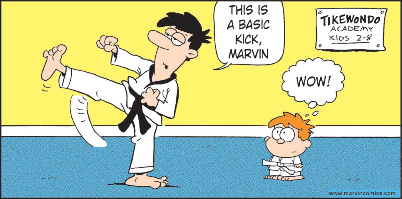 Fiction OCR: THIS IS A BASIC TIKEWONDO ACADEMY KIDS 2-8 KICKMARVIN WOW! www.marvincomics.com THIS IS A BASIC TIKEWONDO ACADEMY KIDS 2-8 KICKMARVIN WOW ! www.marvincomics.com