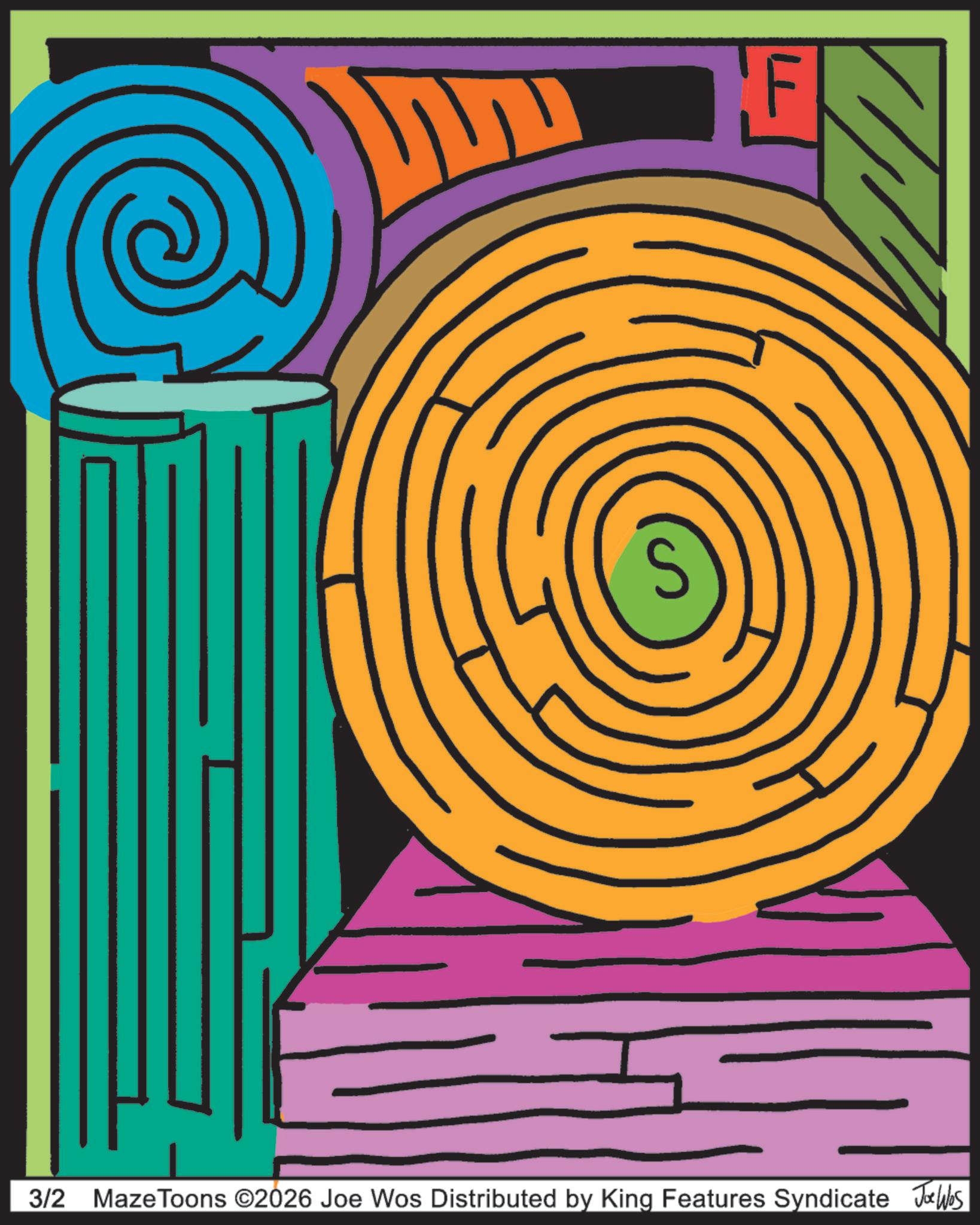 Maze OCR: 3/2 Maze Toons ©2026 Joe Wos Distributed by King Features Syndicate Jobs 3/2 Maze Toons © 2026 Joe Wos Distributed by King Features Syndicate Jobs