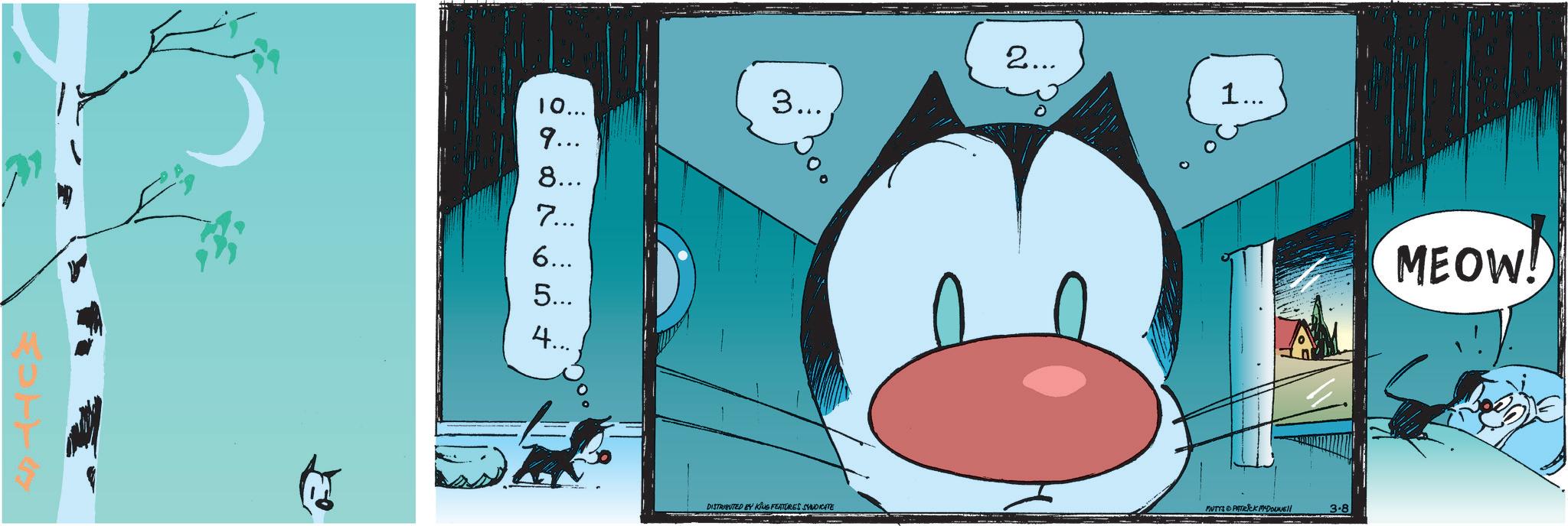 Graphics OCR: 10... 9... 8... 7... 6... 5... 4... 3... 2... 1... DISTRIBUTED BY KING FEATURES SYNDICATE MUTTS PATRICK MYDONE!! 3-8 MEOW! 10 ... 9 ... 8 ... 7 ... 6 ... 5 ... 4 ... 3 ... 2 ... 1 ... DISTRIBUTED BY KING FEATURES SYNDICATE MUTTS PATRICK MYDONE !! 3-8 MEOW !