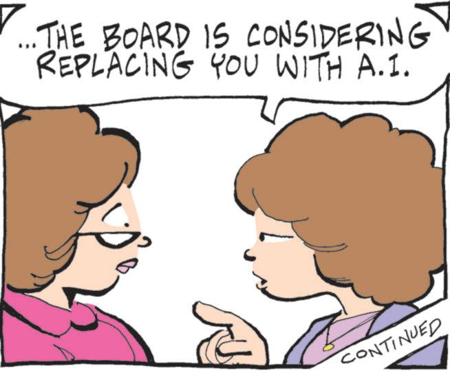 Animation OCR: ...THE BOARD IS CONSIDERING REPLACING YOU WITH A.I. CONTINUED ... THE BOARD IS CONSIDERING REPLACING YOU WITH A.I. CONTINUED