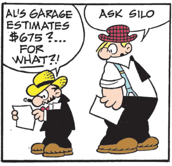 Animation OCR: AL'S GARAGE ESTIMATES $675?... FOR WHAT?! ASK SILO AL'S GARAGE ESTIMATES $ 675 ? ... FOR WHAT ?! ASK SILO