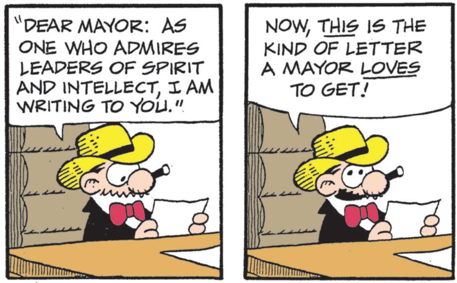 Sun hat OCR: "DEAR MAYOR: AS ONE WHO ADMIRES LEADERS OF SPIRIT AND INTELLECTI AM WRITING TO YOU." NOWTHIS IS THE KIND OF LETTER A MAYOR LOVES TO GET! " DEAR MAYOR : AS ONE WHO ADMIRES LEADERS OF SPIRIT AND INTELLECTI AM WRITING TO YOU . " NOWTHIS IS THE KIND OF LETTER A MAYOR LOVES TO GET !