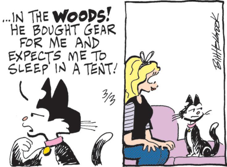 Graphics OCR: ??????? ... IN THE WOODS! HE BOUGHT GEAR FOR ME AND EXPECTS ME TO SLEEP IN A TENT! 3/3 ??????? ... IN THE WOODS ! HE BOUGHT GEAR FOR ME AND EXPECTS ME TO SLEEP IN A TENT ! 3/3