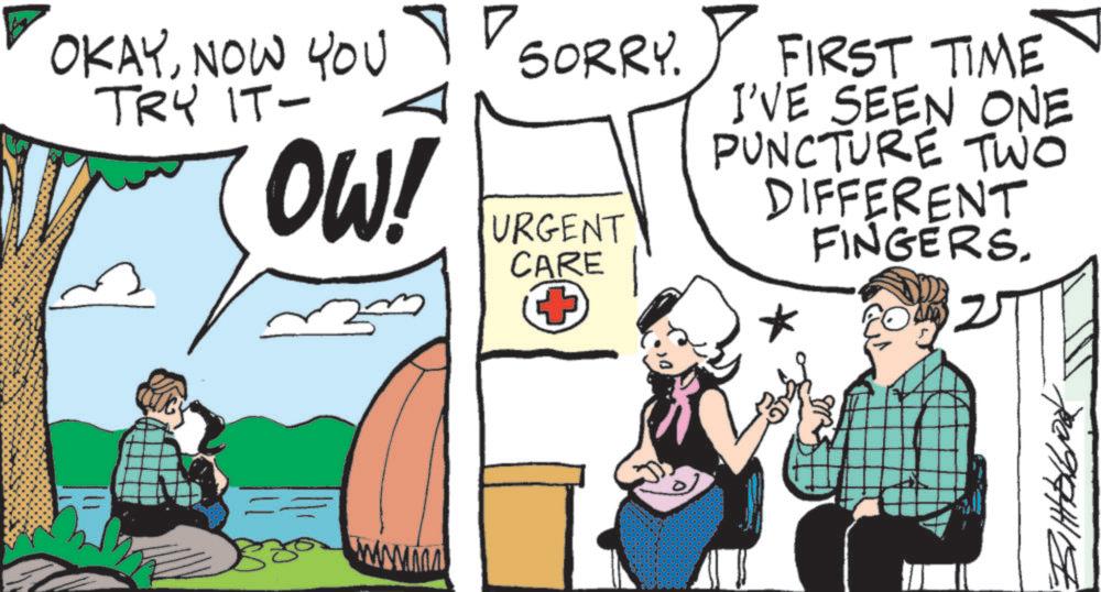 Comics OCR: 823 OKAYNOW YOU TRY IT- SORRY. OW! URGENT CARE + FIRST TIME I'VE SEEN ONE PUNCTURE TWO DIFFERENT FINGERS. www ??????? 823 OKAYNOW YOU TRY IT- SORRY . OW ! URGENT CARE + FIRST TIME I'VE SEEN ONE PUNCTURE TWO DIFFERENT FINGERS . www ???????