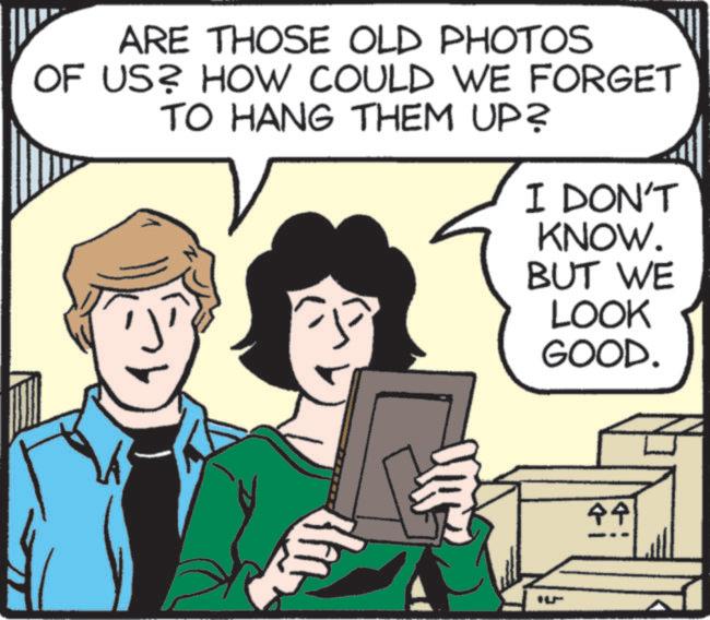 Graphics OCR: ARE THOSE OLD PHOTOS OF US? HOW COULD WE FORGET TO HANG THEM UP? I DON'T KNOW. BUT WE LOOK GOOD. ?? ARE THOSE OLD PHOTOS OF US ? HOW COULD WE FORGET TO HANG THEM UP ? I DON'T KNOW . BUT WE LOOK GOOD . ??