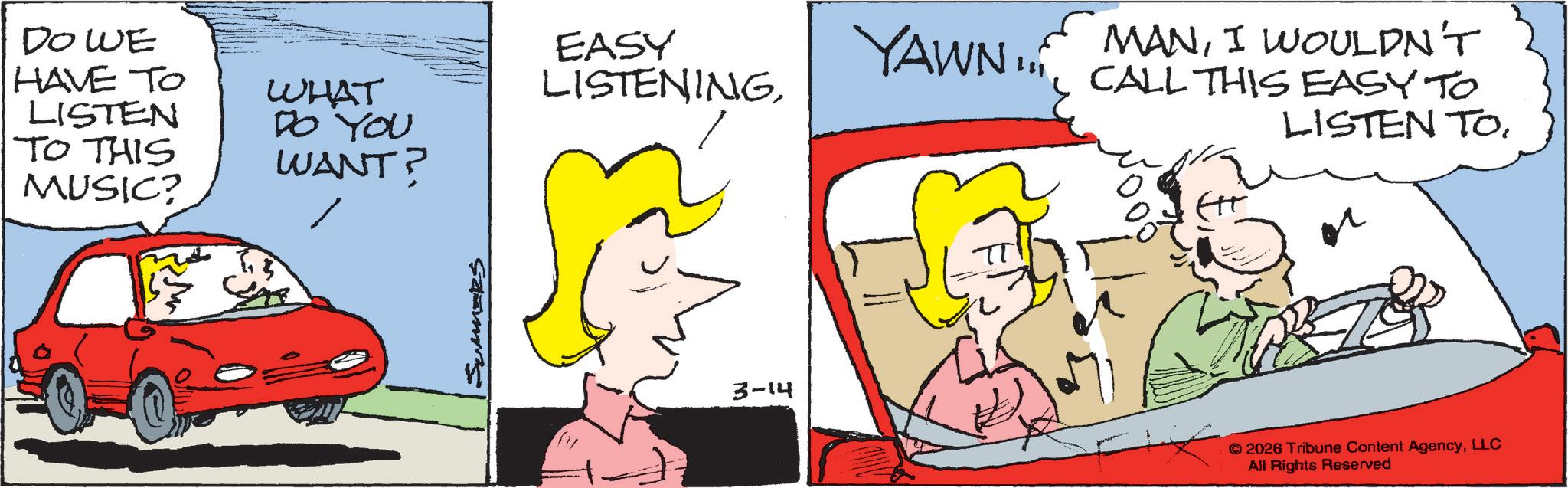 Photo caption OCR: DOWE HAVE TO LISTEN TO THIS MUSIC? WHAT DO YOU WANT? EASY LISTENINGSUMMERS 3-14 YAWNI MANI WOULDN'T CALL THIS EASY TO LISTEN TOLLC All Rights Reserved DOWE HAVE TO LISTEN TO THIS MUSIC ? WHAT DO YOU WANT ? EASY LISTENINGSUMMERS 3-14 YAWNI MANI WOULDN'T CALL THIS EASY TO LISTEN TO© 2026 Tribune Content AgencyLLC All Rights Reserved