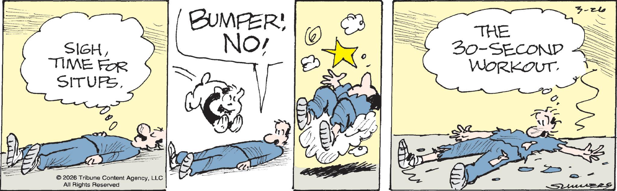 Gesture OCR: 3-26 SIGHTIME FOR SITUPS. BUMPER! NO! THE 30-SECOND WORKOUT. 0. ??? © 2026 Tribune Content AgencyLLC All Rights Reserved W SURS 3-26 SIGHTIME FOR SITUPS . BUMPER ! NO ! THE 30 - SECOND WORKOUT . 0 . ??? © 2026 Tribune Content AgencyLLC All Rights Reserved W SURS