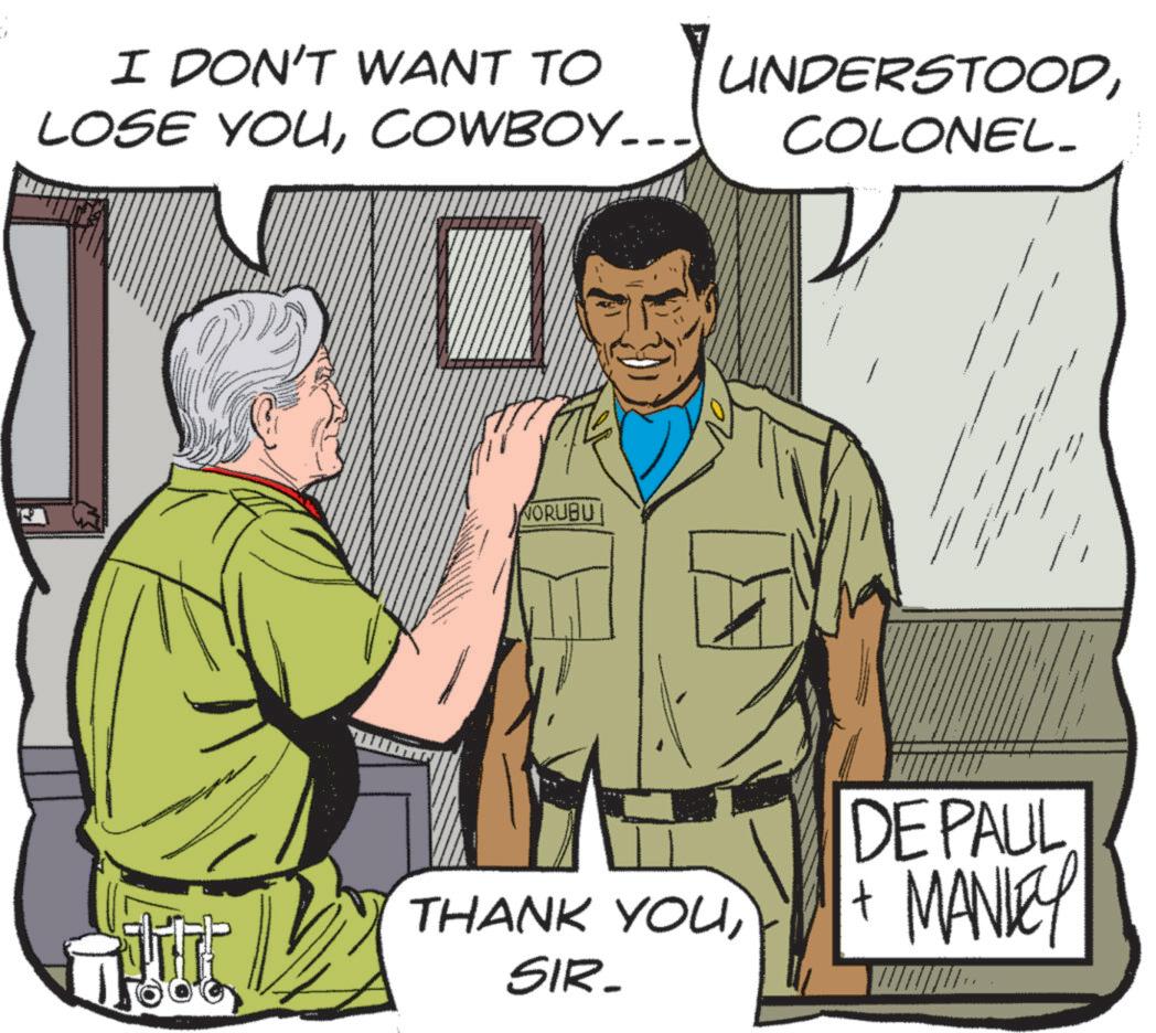 Comic book OCR: I DON'T WANT TO UNDERSTOODCOWBOY... NORUBU COLONEL- THANK YOUSIR_ DEPAUL + MANLEY I DON'T WANT TO UNDERSTOODLOSE YOUCOWBOY ... NORUBU COLONEL- THANK YOUSIR_ DEPAUL + MANLEY