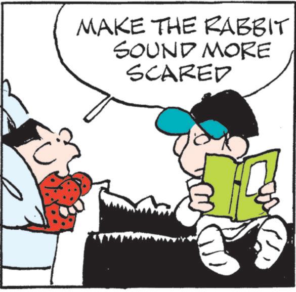 Photo caption OCR: MAKE THE RABBIT SOUND MORE SCARED MAKE THE RABBIT SOUND MORE SCARED