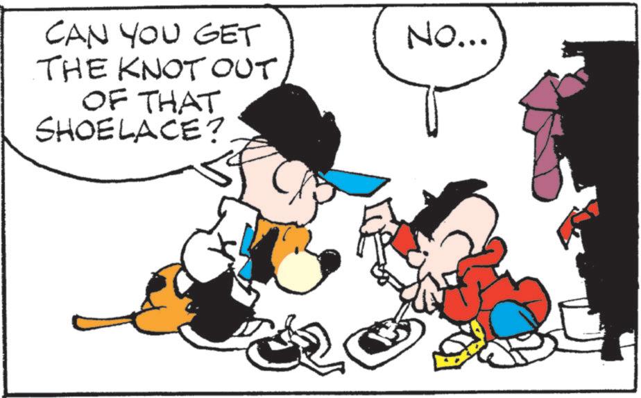 Pleased OCR: CAN YOU GET THE KNOT OUT OF THAT SHOELACE? C No... CAN YOU GET THE KNOT OUT OF THAT SHOELACE ? C No ...