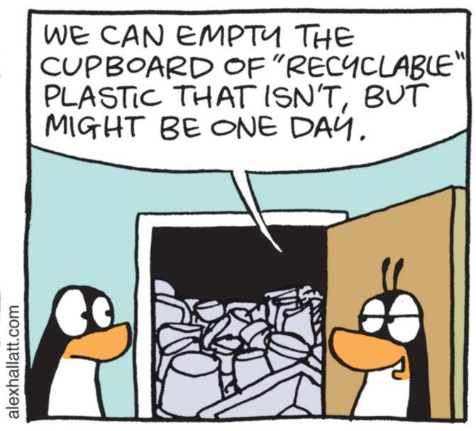 Animation OCR: alexhallatt.com WE CAN EMPTY THE CUPBOARD OF "RECYCLABLE" PLASTIC THAT ISN'TBUT MIGHT BE ONE DAY. alexhallatt.com WE CAN EMPTY THE CUPBOARD OF " RECYCLABLE " PLASTIC THAT ISN'TBUT MIGHT BE ONE DAY .