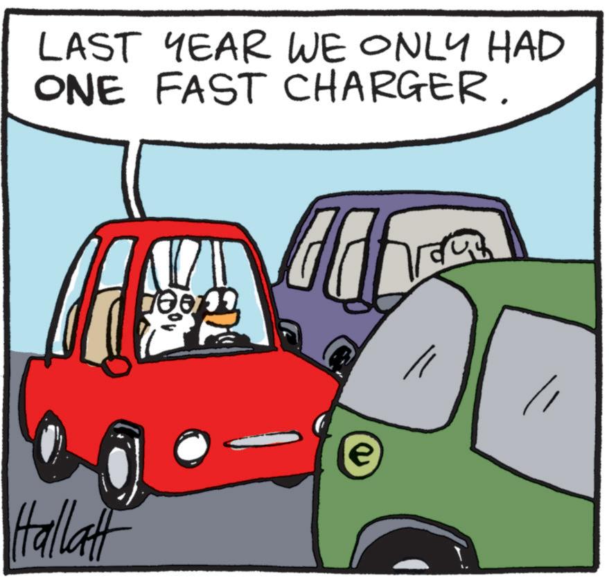 Animation OCR: LAST YEAR WE ONLY HAD ONE FAST CHARGER. 1001 ? Hallatt e LAST YEAR WE ONLY HAD ONE FAST CHARGER . 1001 ? Hallatt e