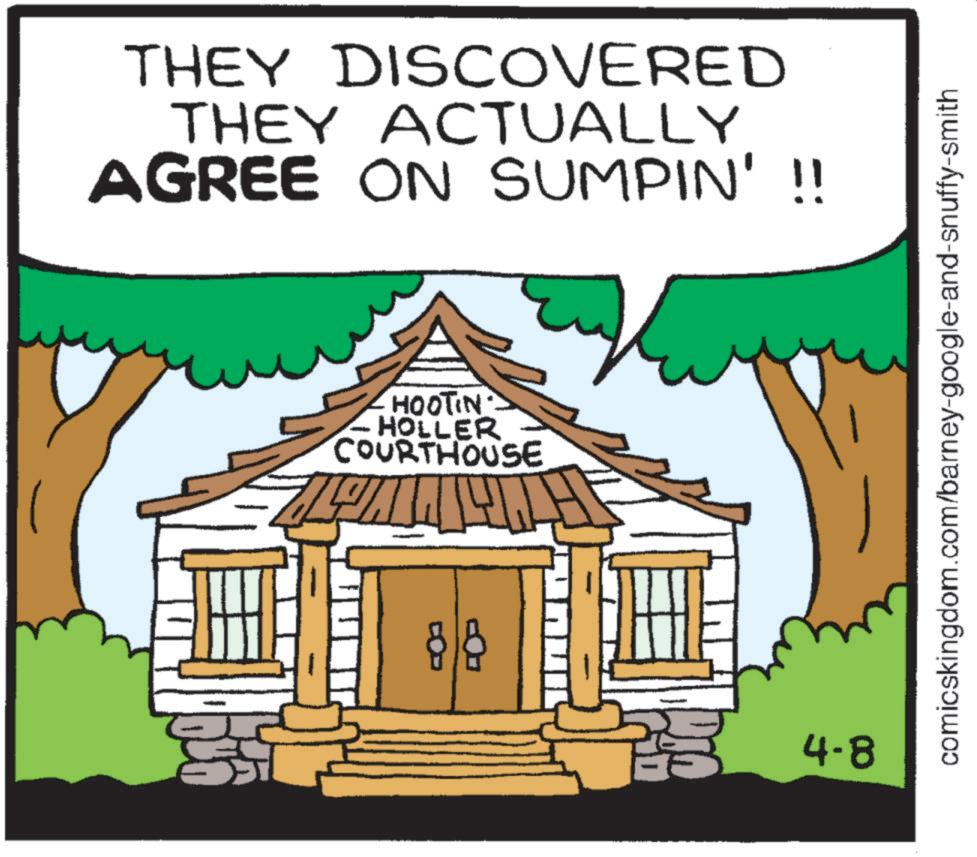 Fiction OCR: THEY DISCOVERED THEY ACTUALLY AGREE ON SUMPIN' !! HOOTIN HOLLER COURTHOUSE 8/8 4-8 comicskingdom.com/barney-google-and-snuffy-smith THEY DISCOVERED THEY ACTUALLY AGREE ON SUMPIN ' !! HOOTIN HOLLER COURTHOUSE 8/8 4-8 comicskingdom.com/barney-google-and-snuffy-smith