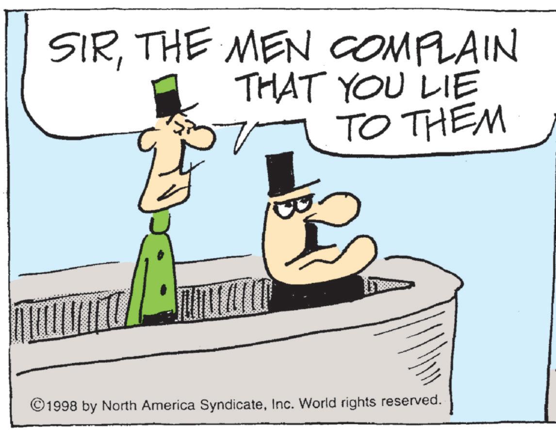 Animated cartoon OCR: SIRTHE MEN COMPLAIN THAT YOU LIE TO THEM ? 1998 by North America SyndicateInc. World rights reserved. SIRTHE MEN COMPLAIN THAT YOU LIE TO THEM ? 1998 by North America SyndicateInc. World rights reserved .